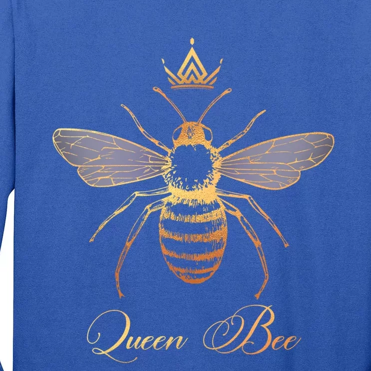 Queen Crown Bee Beekeeping Honey Lover Keeper Gift Tall Long Sleeve T-Shirt