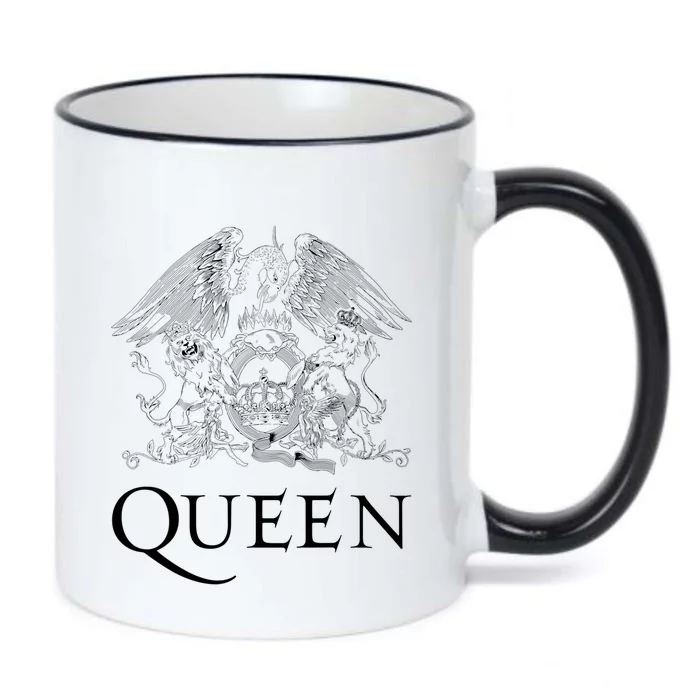 Queen Classic Crest Logo White Short Sleeve Gift Black Color Changing Mug