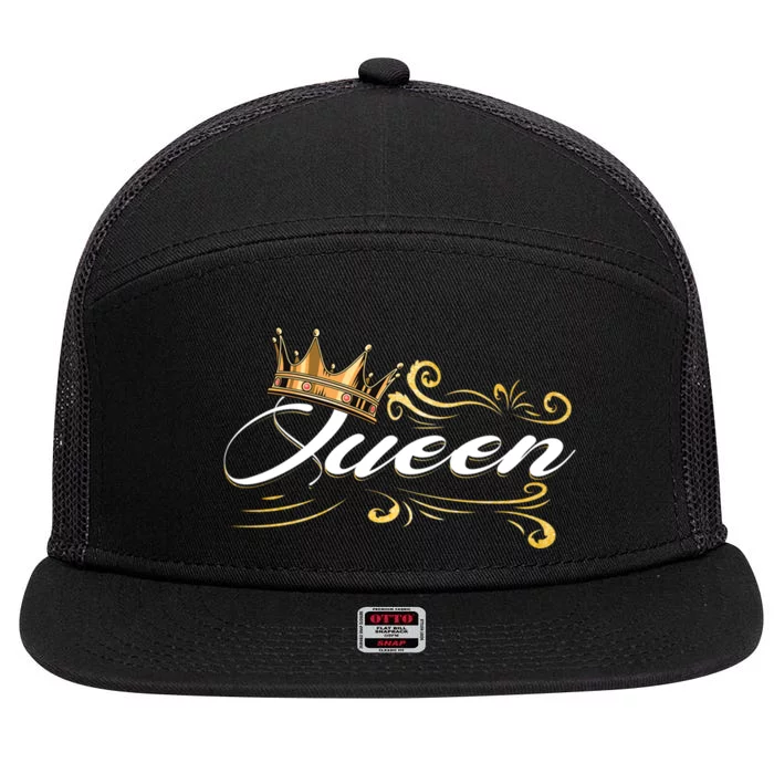 Queen Crown Crown Me Font Queen Awesome 7 Panel Mesh Trucker Snapback Hat