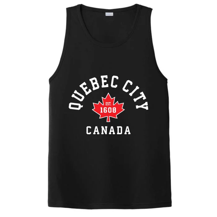 Quebec City Canada Canadian Flag Maple Leaf Gift Performance Tank