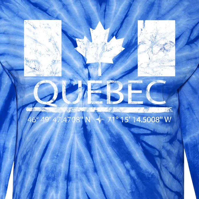 Quebec City Canadian Flag Travel To Quebec Meaningful Gift Tie-Dye Long Sleeve Shirt