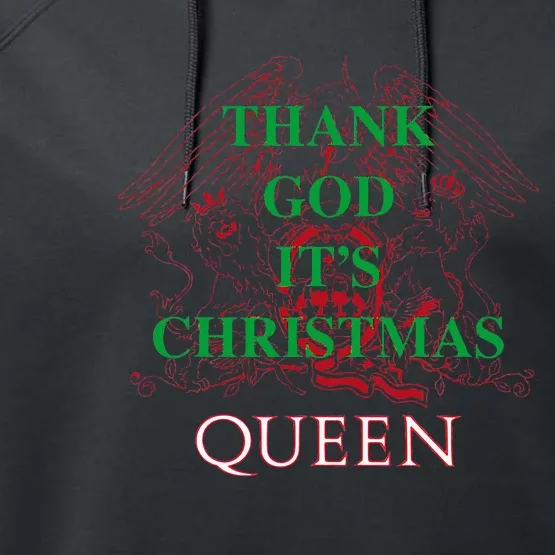 Queen Christmas Crest White Performance Fleece Hoodie