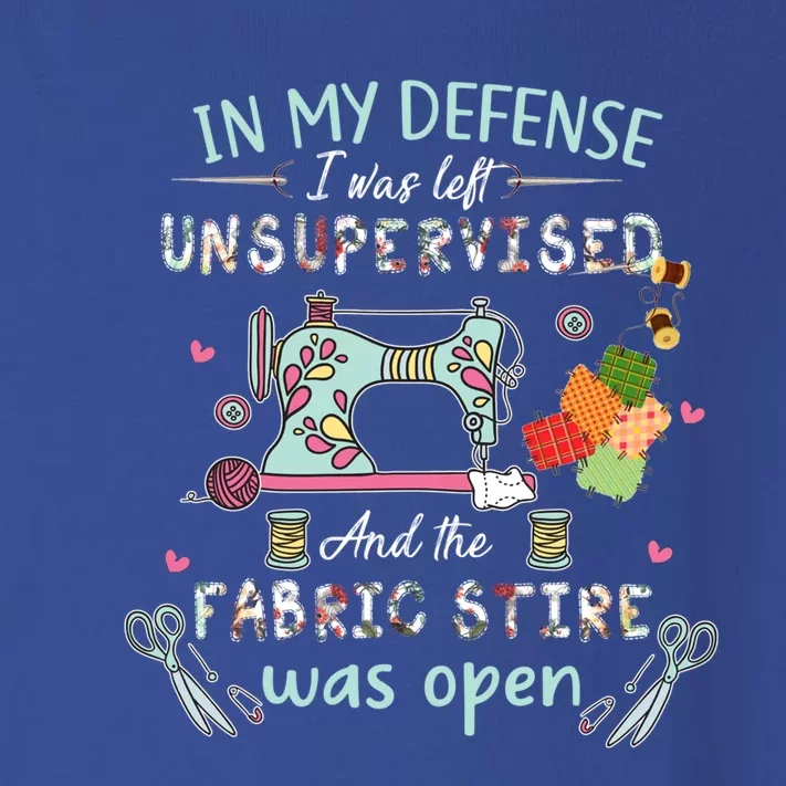 Quilting Cute Funny Gift In My Defense I Was Left Unsupervised Great Gift Toddler Long Sleeve Shirt