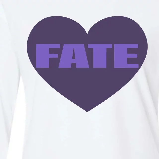 Quan Content Fate Heart Womens Cotton Relaxed Long Sleeve T-Shirt