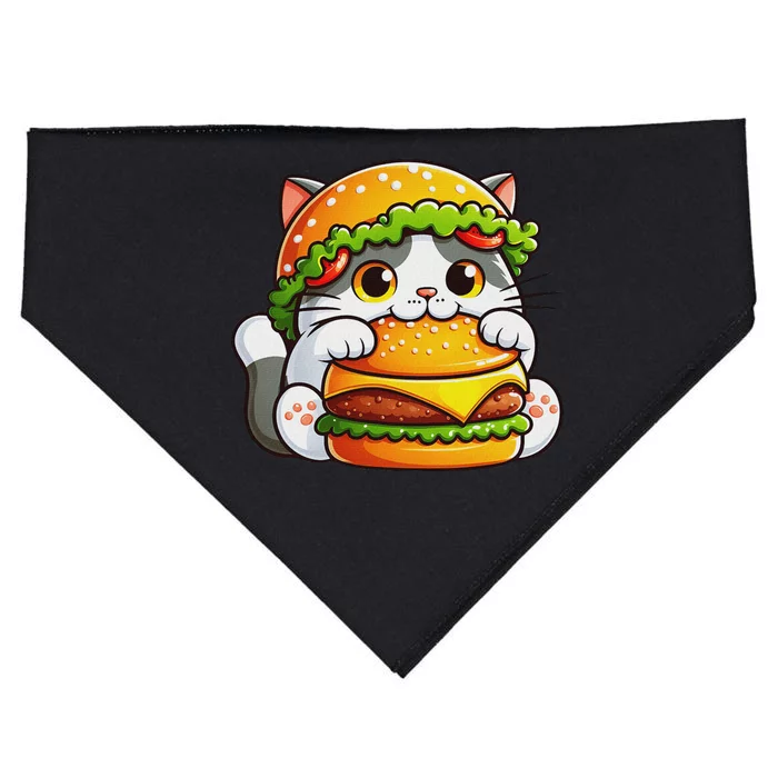 Quirky Cat Hamburger Fun USA-Made Doggie Bandana