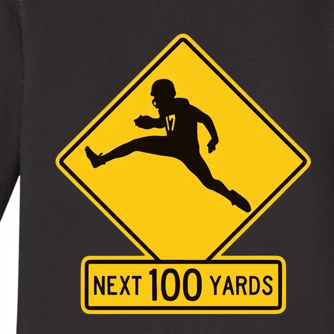 Quarterback Crossing Next 100 Yards Baby Long Sleeve Bodysuit