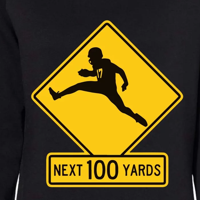 Quarterback Crossing Next 100 Yards Womens California Wash Sweatshirt