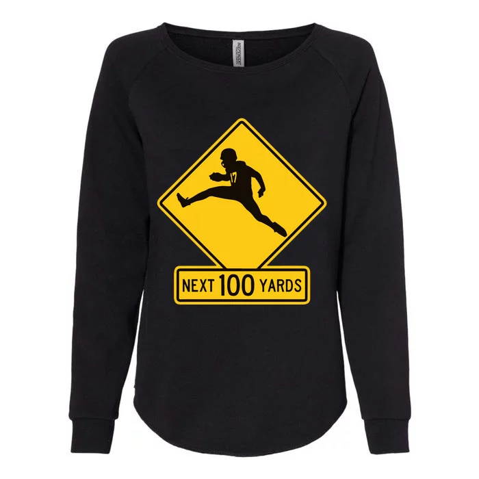 Quarterback Crossing Next 100 Yards Womens California Wash Sweatshirt