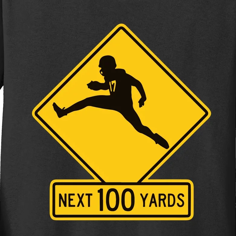 Quarterback Crossing Next 100 Yards Kids Long Sleeve Shirt