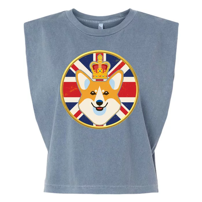 Queen Corgi Platinum Jubilee Emblem Garment-Dyed Women's Muscle Tee