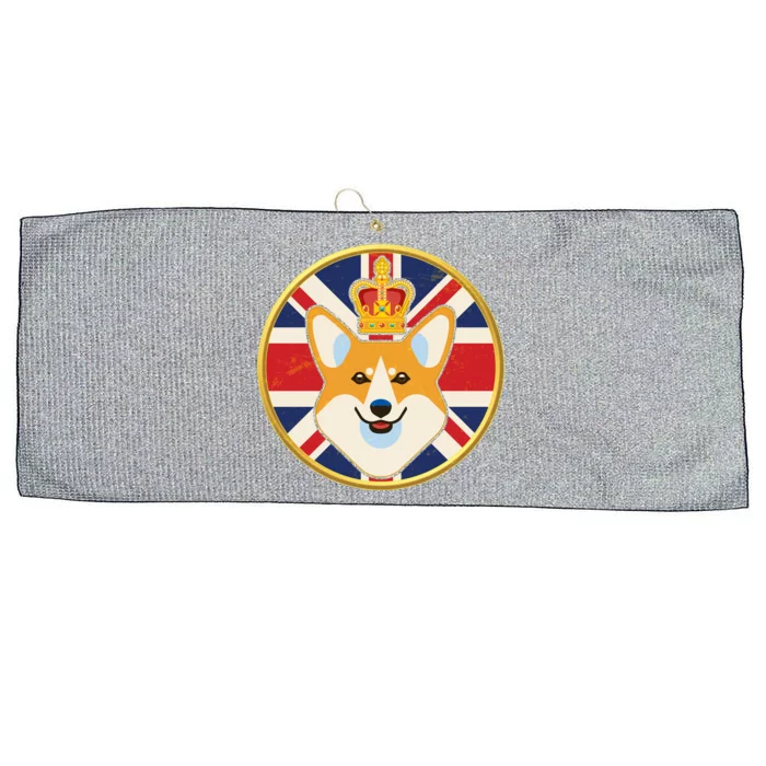 Queen Corgi Platinum Jubilee Emblem Large Microfiber Waffle Golf Towel