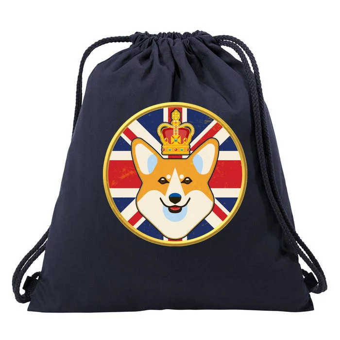 Queen Corgi Platinum Jubilee Emblem Drawstring Bag