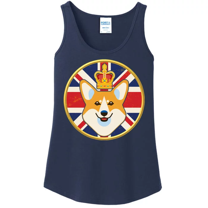 Queen Corgi Platinum Jubilee Emblem Ladies Essential Tank