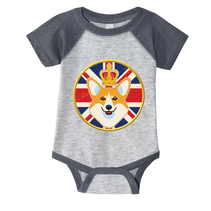 Queen Corgi Platinum Jubilee Emblem Infant Baby Jersey Bodysuit