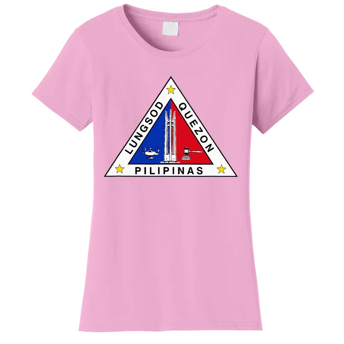 Quezon City Philippines Flag Seal Women's T-Shirt