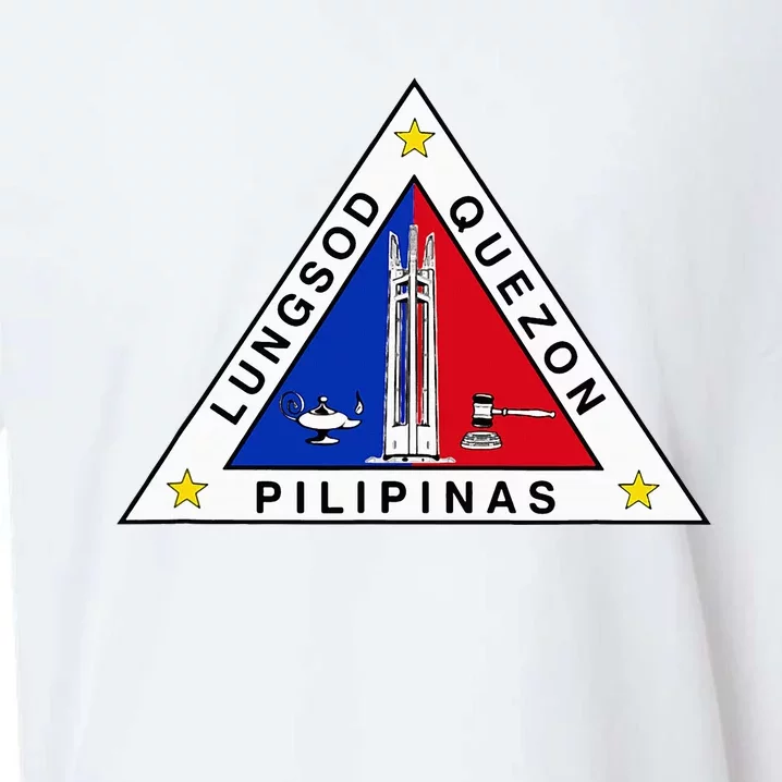 Quezon City Philippines Flag Seal Sueded Cloud Jersey T-Shirt