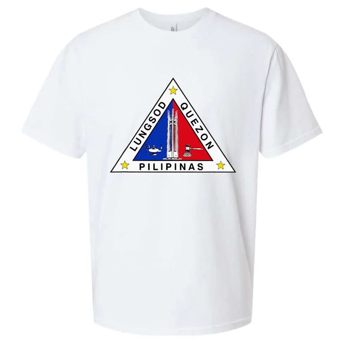 Quezon City Philippines Flag Seal Sueded Cloud Jersey T-Shirt