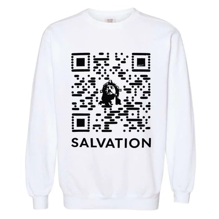 Qr Code Salvation Garment-Dyed Sweatshirt