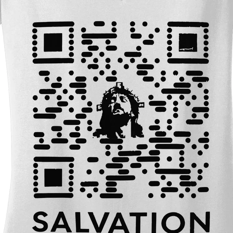 Qr Code Salvation Women's V-Neck T-Shirt