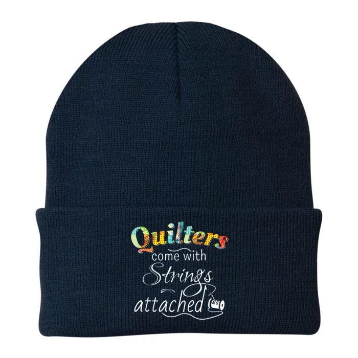 Quilters Come With Strings Attached Funny Knit Cap Winter Beanie