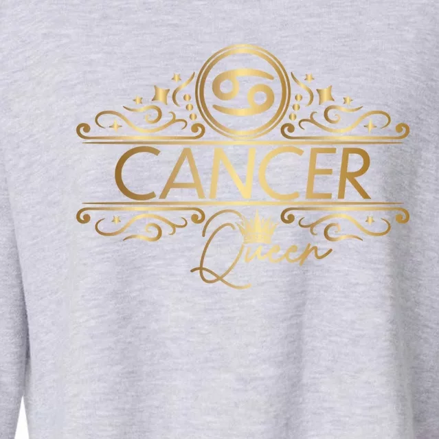 Queen Cancer Zodiac Symbol Gift Cropped Pullover Crew