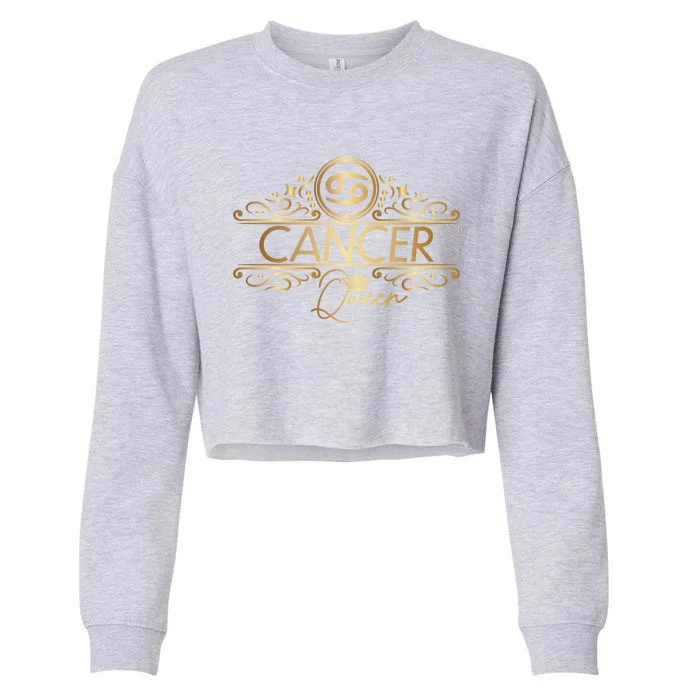 Queen Cancer Zodiac Symbol Gift Cropped Pullover Crew