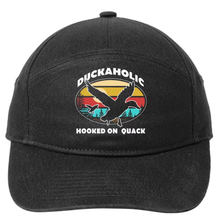 Quack Duck Hunter Duckaholic Gift Idea 7-Panel Snapback Hat