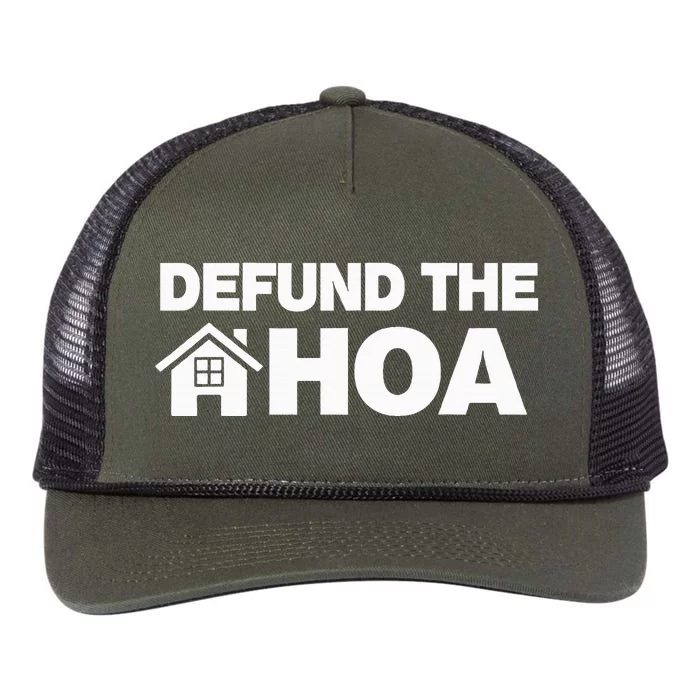 QOUTE DEFUND THE HOA Homeowners Association Social Justice Retro Rope Trucker Hat Cap