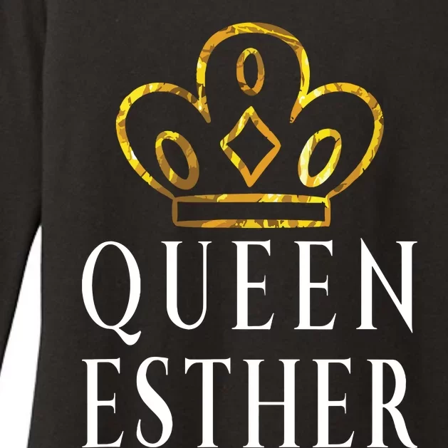 Queen Esther Gold Crown Purim Costume Womens CVC Long Sleeve Shirt