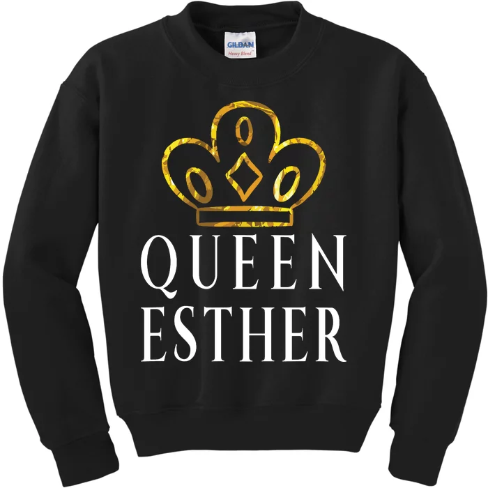 Queen Esther Gold Crown Purim Costume Kids Sweatshirt