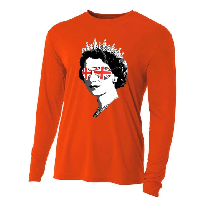 Queen Elizabeth Ii Sunglasses British Crown Union Jack Meme Gift Cooling Performance Long Sleeve Crew