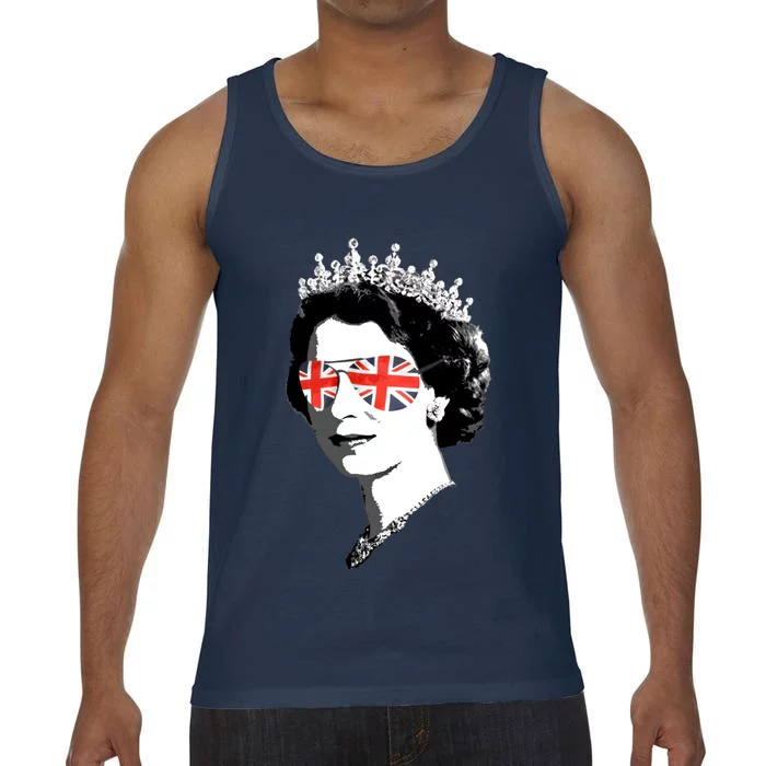 Queen Elizabeth Ii Sunglasses British Crown Union Jack Meme Gift Comfort Colors® Tank Top