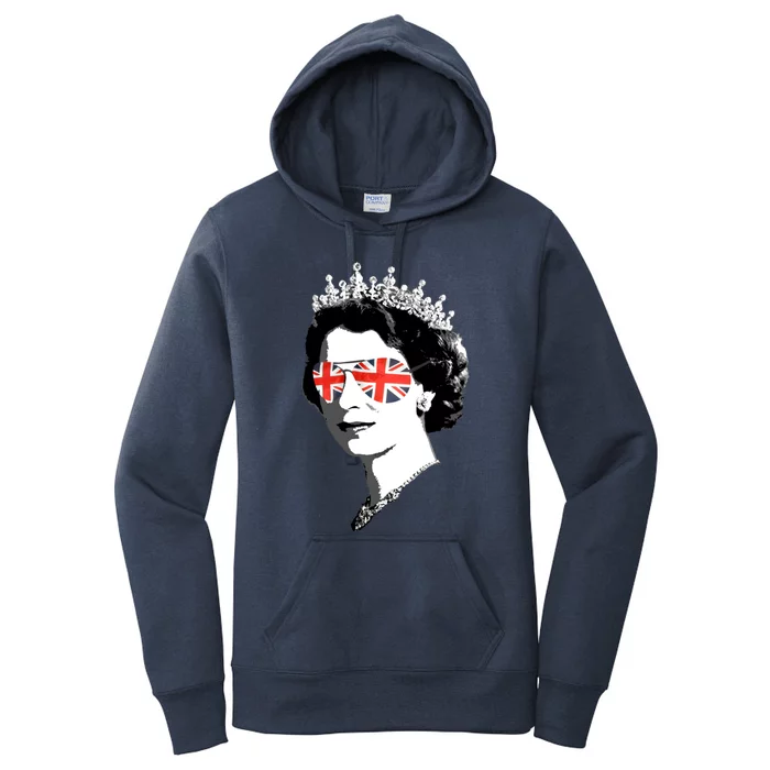 Queen Elizabeth Ii Sunglasses British Crown Union Jack Meme Gift Women's Pullover Hoodie