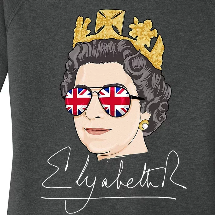 Queen Elizabeth II Signature Autograph Women's Perfect Tri Tunic Long Sleeve Shirt