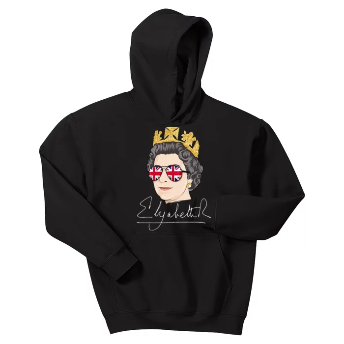 Queen Elizabeth II Signature Autograph Kids Hoodie