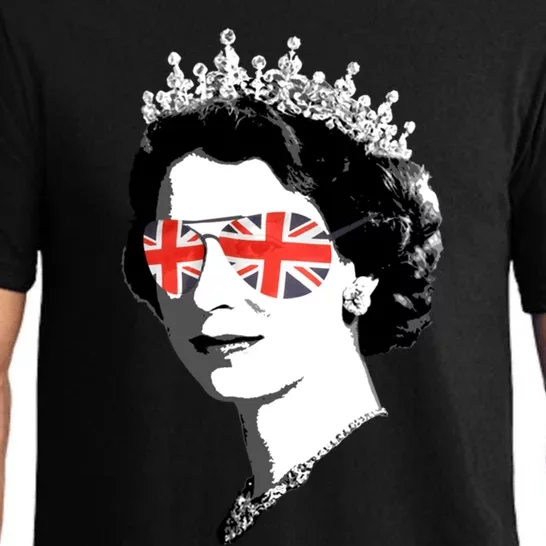 Queen Elizabeth Ii Sunglasses British Crown Union Jack Meme Great Gift Pajama Set