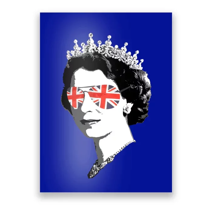 Queen Elizabeth Ii Sunglasses British Crown Union Jack Meme Great Gift Poster