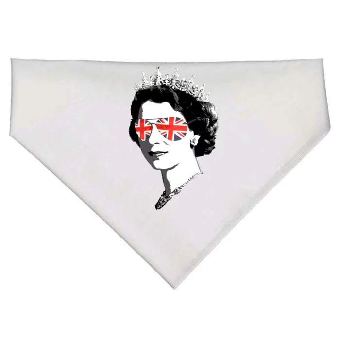 Queen Elizabeth Ii Sunglasses British Crown Union Jack Meme Great Gift USA-Made Doggie Bandana