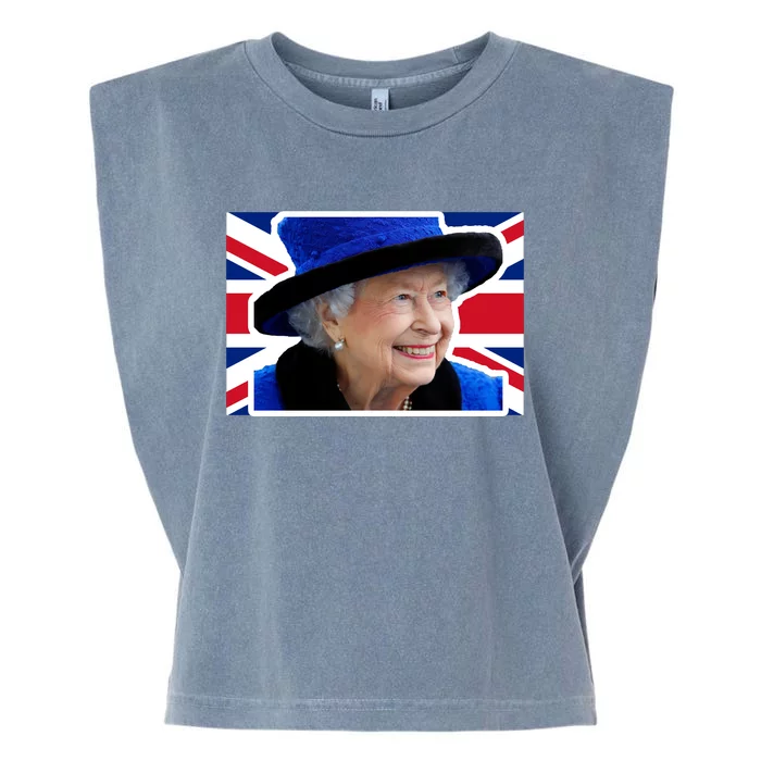 Queen Elizabeth II British Queen September 8 2022 Queen Of England UK Flag Garment-Dyed Women's Muscle Tee