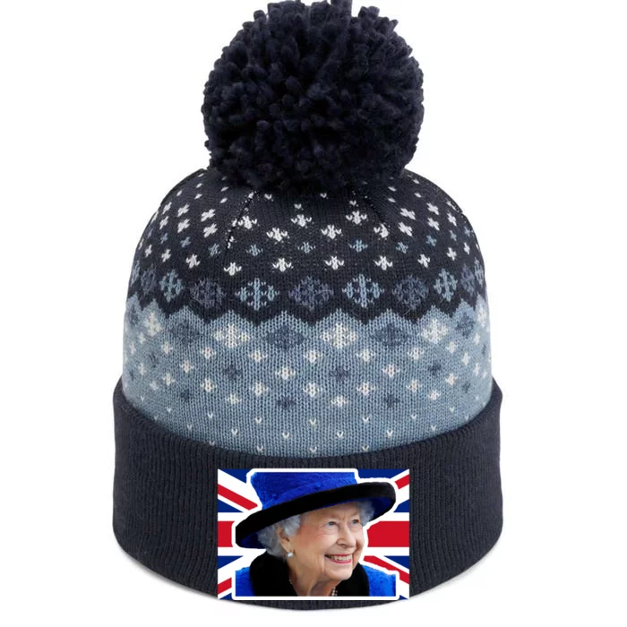 Queen Elizabeth II British Queen September 8 2022 Queen Of England UK Flag The Baniff Cuffed Pom Beanie