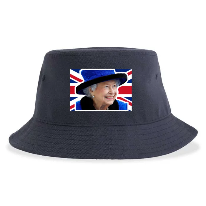 Queen Elizabeth II British Queen September 8 2022 Queen Of England UK Flag Sustainable Bucket Hat