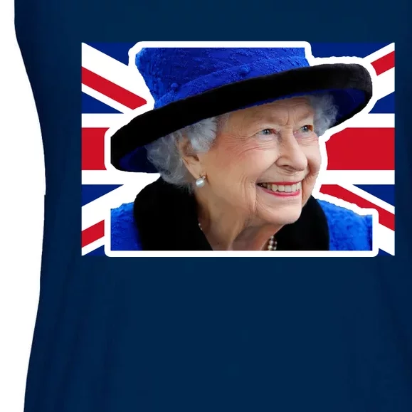 Queen Elizabeth II British Queen September 8 2022 Queen Of England UK Flag Ladies Essential Flowy Tank