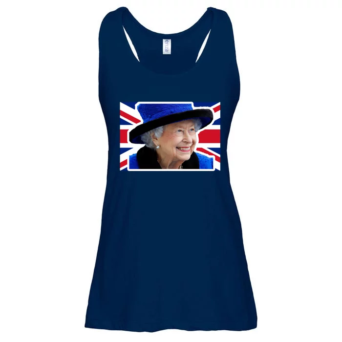 Queen Elizabeth II British Queen September 8 2022 Queen Of England UK Flag Ladies Essential Flowy Tank