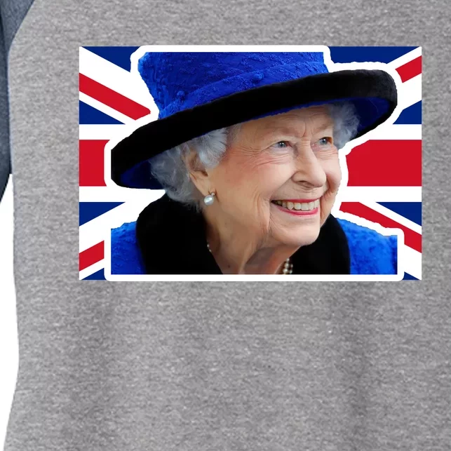 Queen Elizabeth II British Queen September 8 2022 Queen Of England UK Flag Women's Tri-Blend 3/4-Sleeve Raglan Shirt