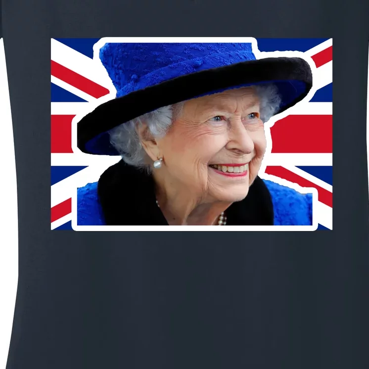 Queen Elizabeth II British Queen September 8 2022 Queen Of England UK Flag Women's V-Neck T-Shirt