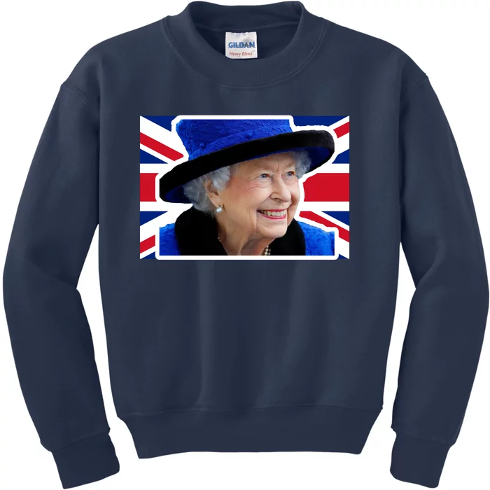 Queen Elizabeth II British Queen September 8 2022 Queen Of England UK Flag Kids Sweatshirt