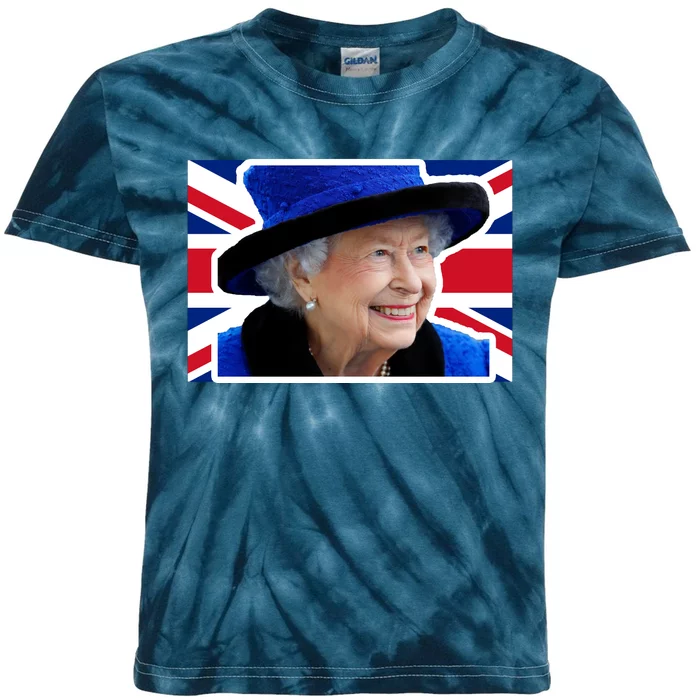 Queen Elizabeth II British Queen September 8 2022 Queen Of England UK Flag Kids Tie-Dye T-Shirt