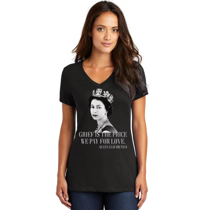 Queen Elizabeth II Inspiring Quote Women's V-Neck T-Shirt