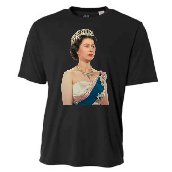 Queen Elizabeth's II British Crown Majesty Portrait Cooling Performance Crew T-Shirt