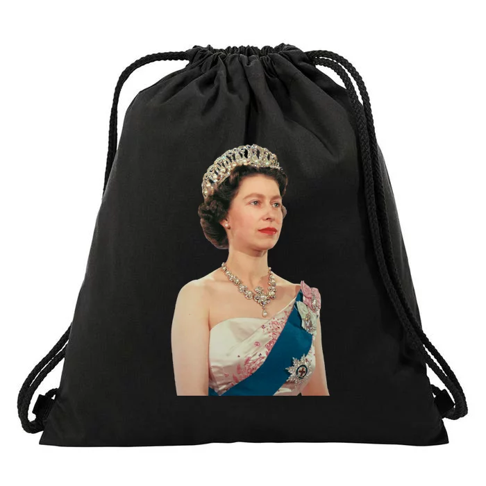 Queen Elizabeth's II British Crown Majesty Portrait Drawstring Bag